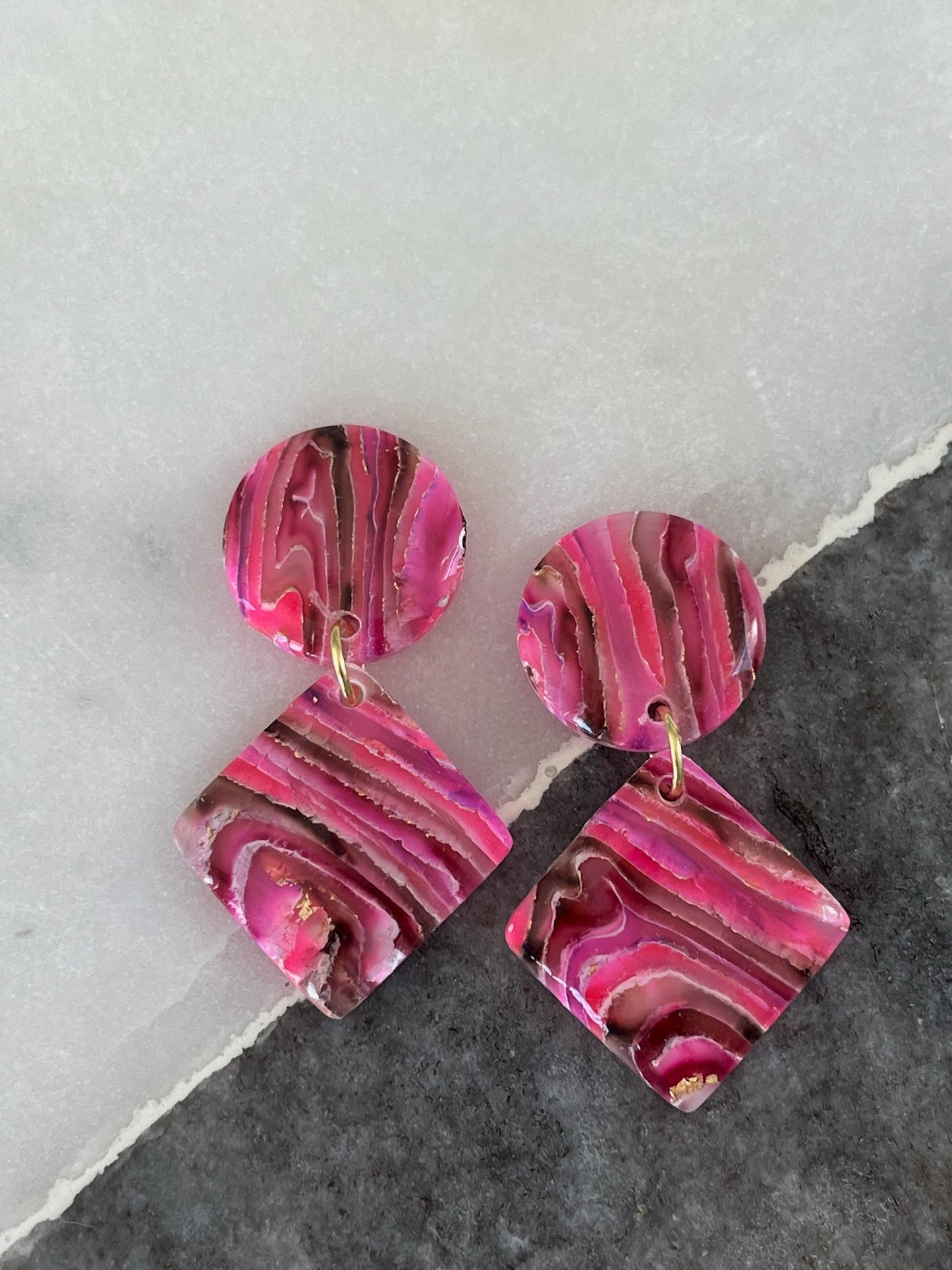 Color Fusion Earrings - Ruby Transcendence