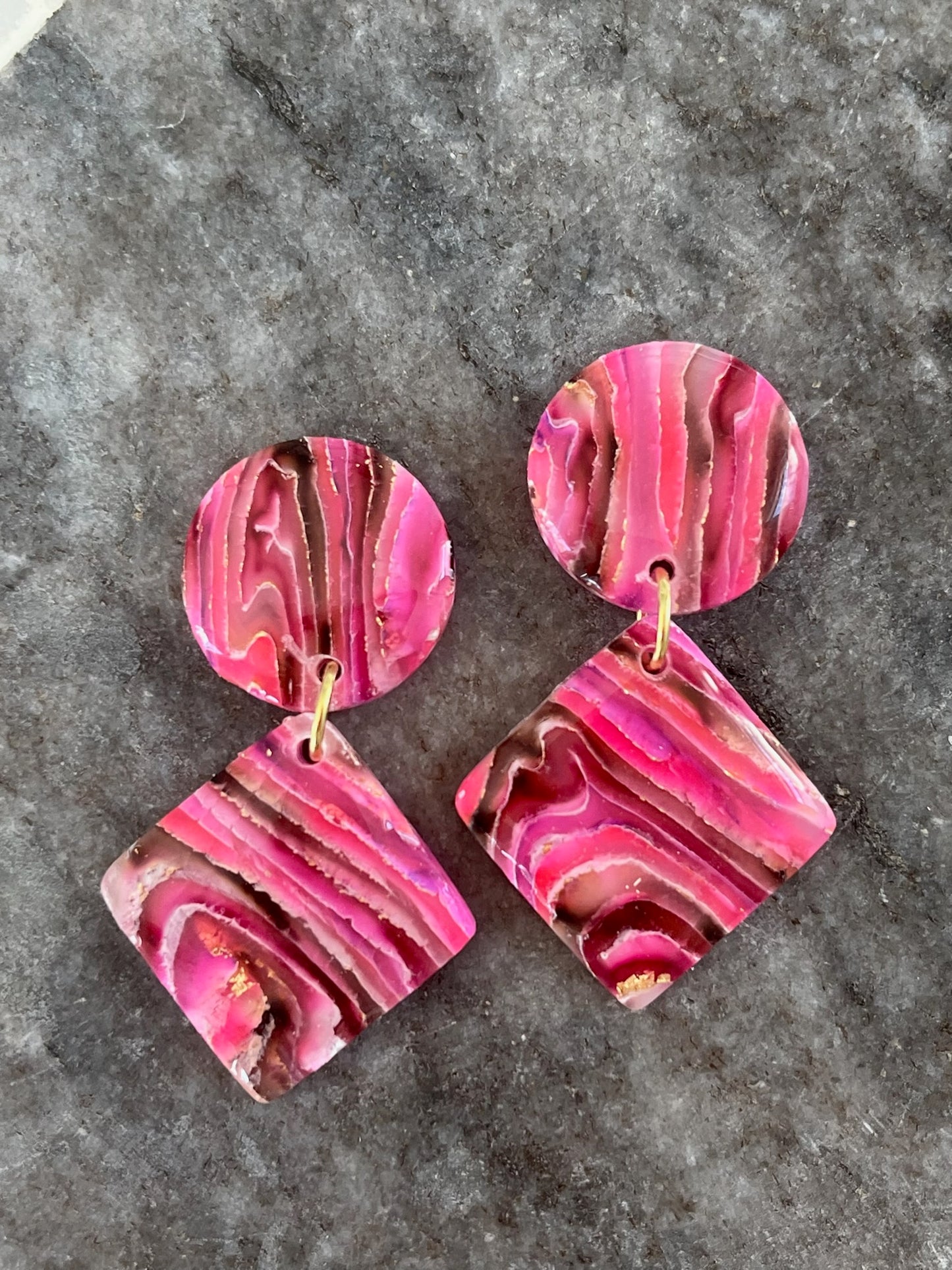 Color Fusion Earrings - Ruby Transcendence