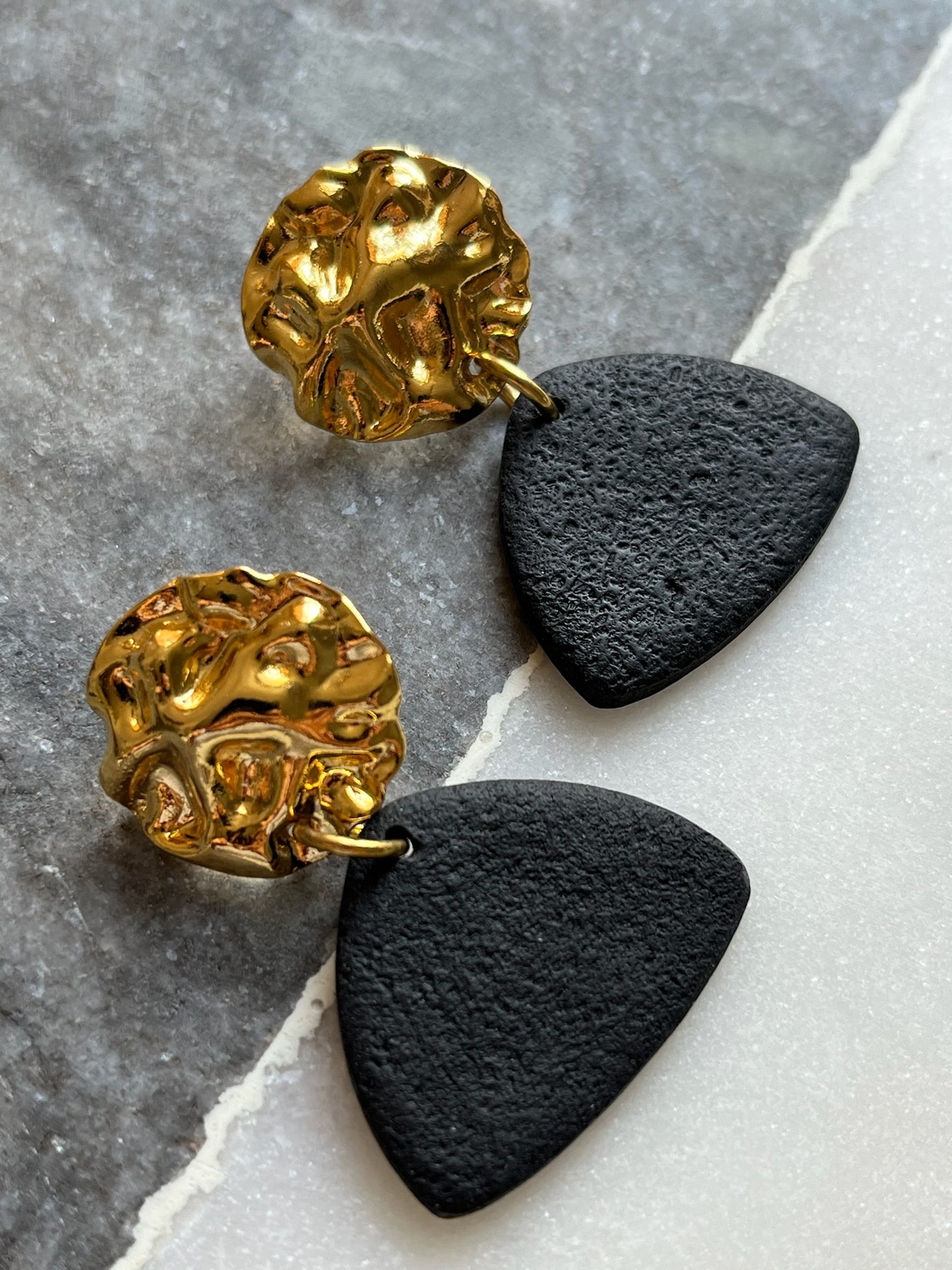 Gilded Waves Earrings - Golden Nightfall