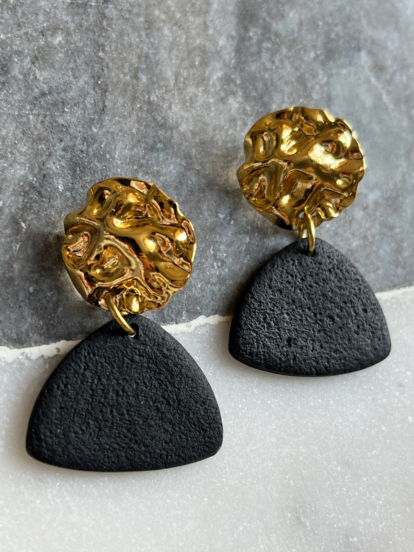 Gilded Waves Earrings - Golden Nightfall