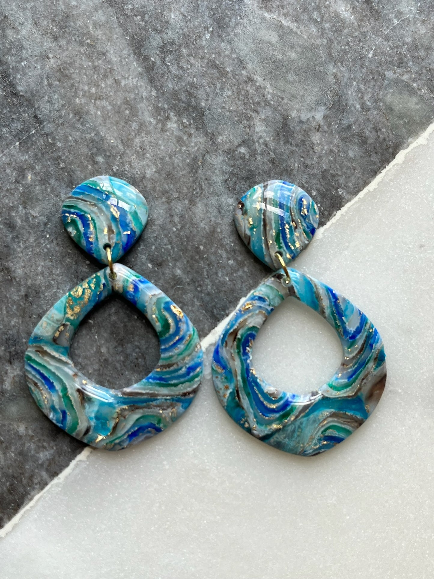 Color Fusion Earrings - Azure Wave