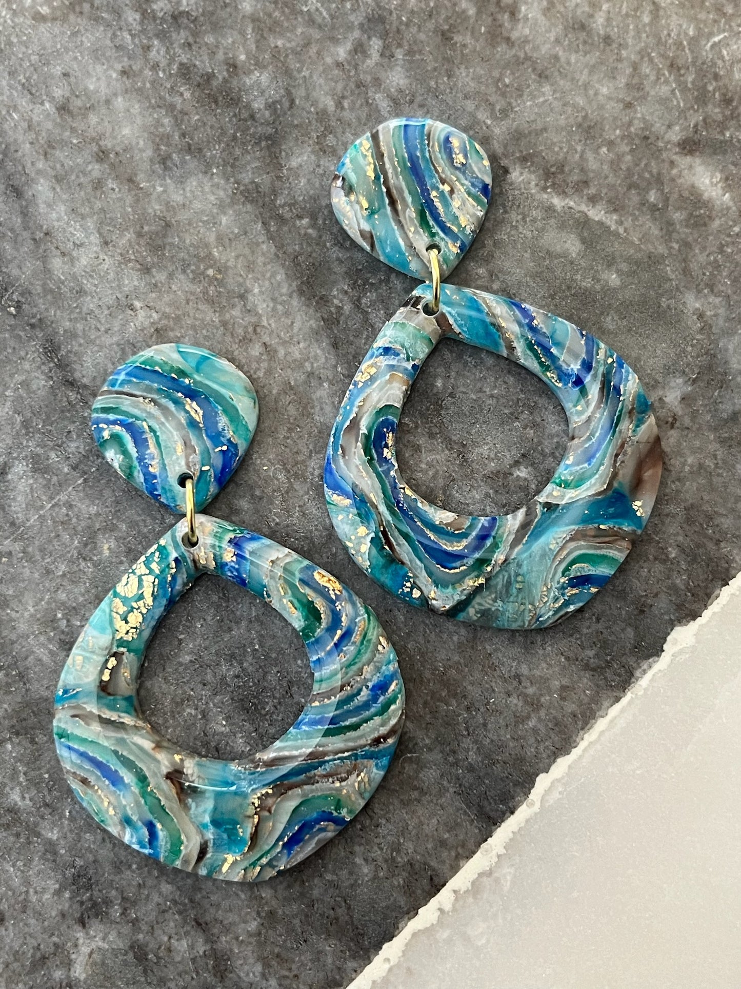 Color Fusion Earrings - Azure Wave