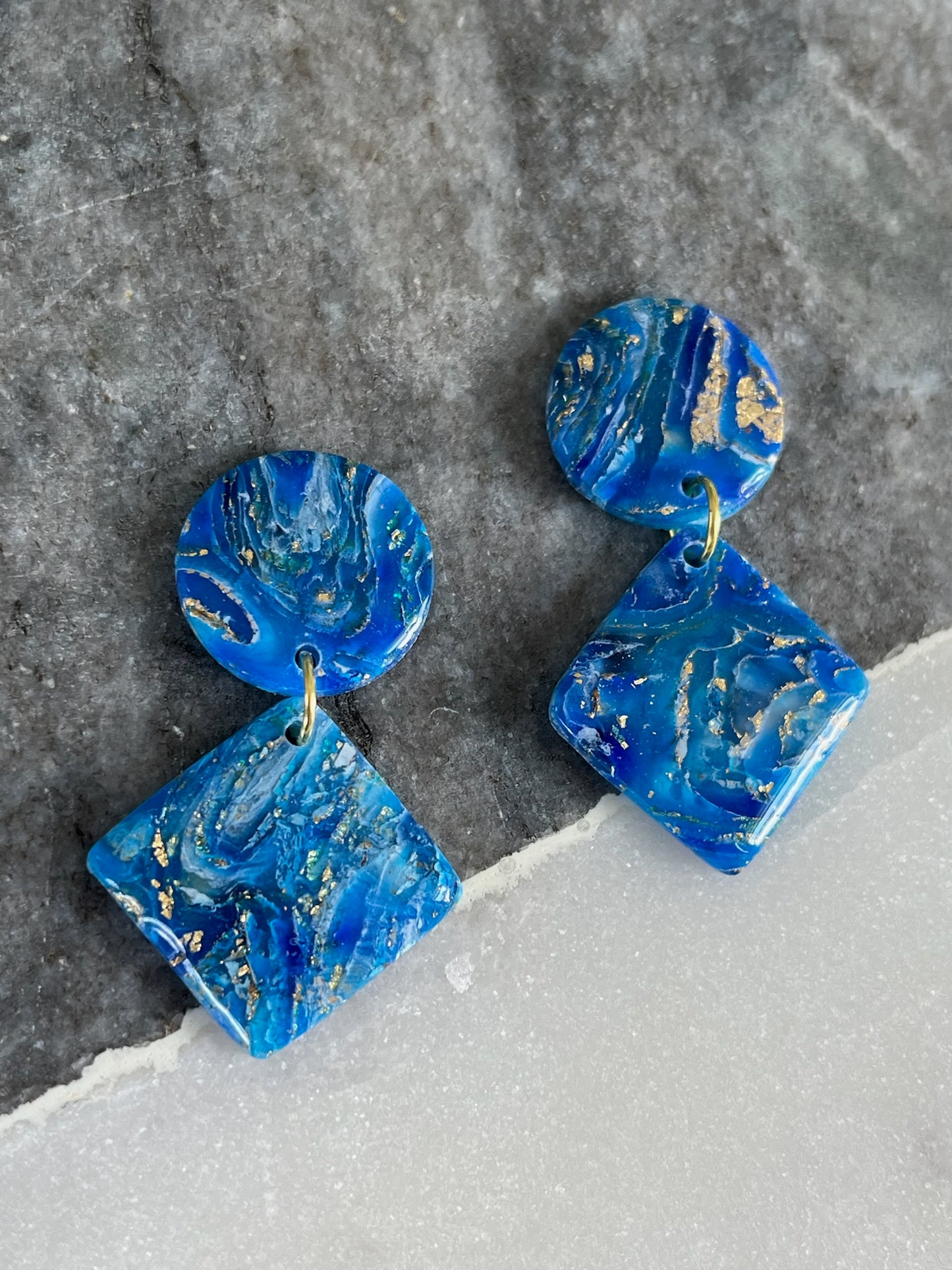 Color Fusion Earrings - Midnight Blue Dream