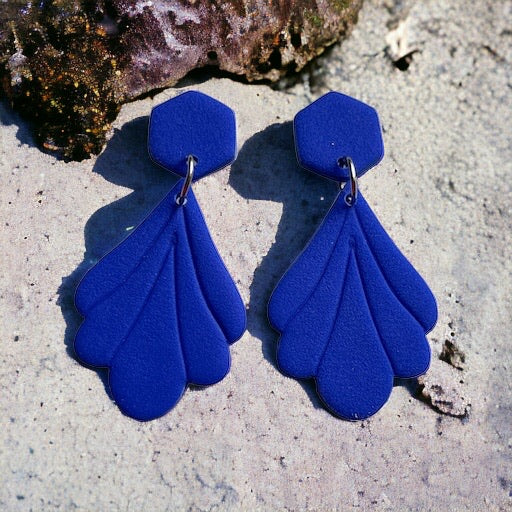 Celestial Petal Earrings - Celestial Blue