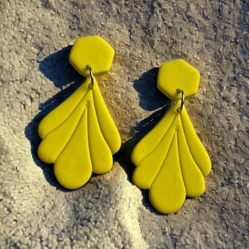 Celestial Petal Earrings - Sunshine Yellow