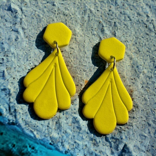 Celestial Petal Earrings - Sunshine Yellow