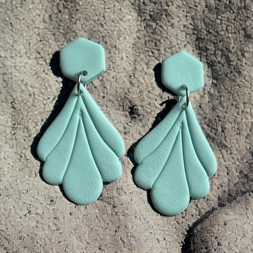 Celestial Petal Earrings - Serene Aqua