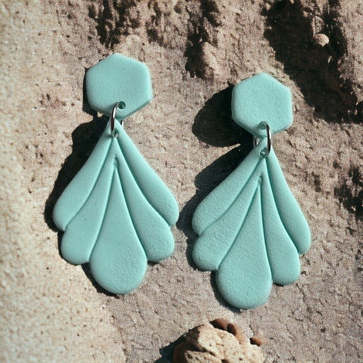 Celestial Petal Earrings - Serene Aqua