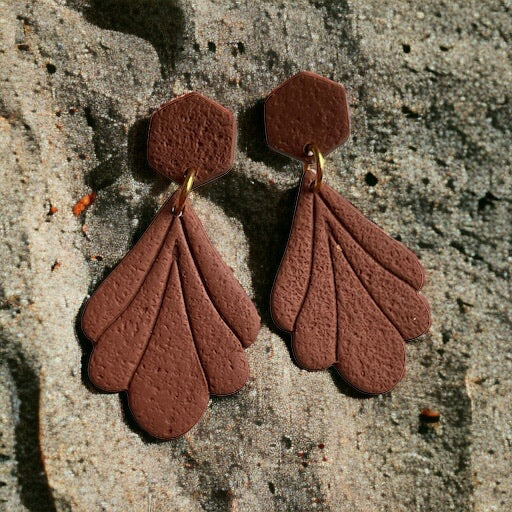 Celestial Petal Earrings - Rich Chocolate