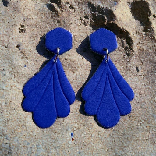 Celestial Petal Earrings - Celestial Blue